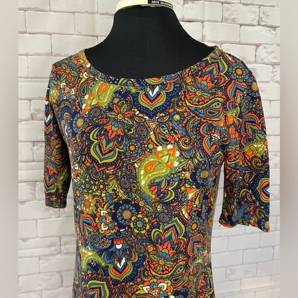 LuLaRoe Fitted Midi Julia Dress Size Medium Summer Spring Church Office Casual - Picture 3 of 4